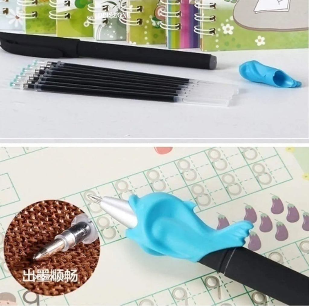 Reusable Magic ink copybook set (4 Book's + 3 Pen+ 10 Refill's )